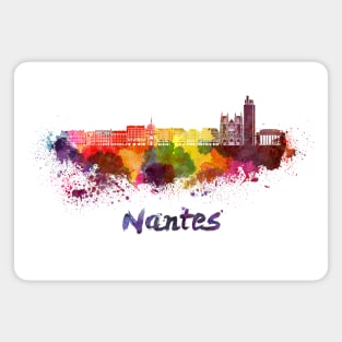 Nantes skyline in watercolor Magnet